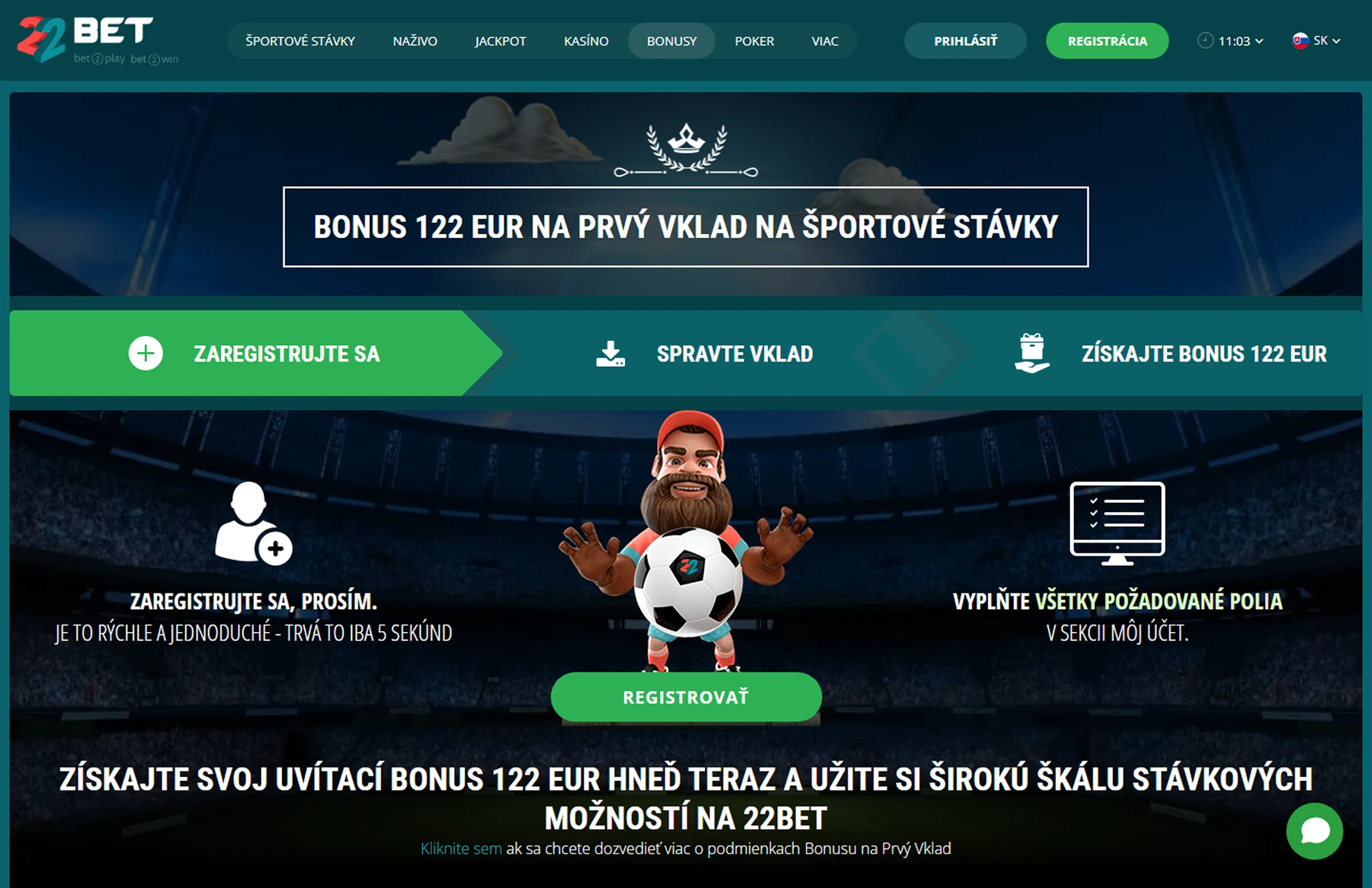 22Bet Online Stávkovanie